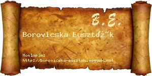 Borovicska Euszták névjegykártya